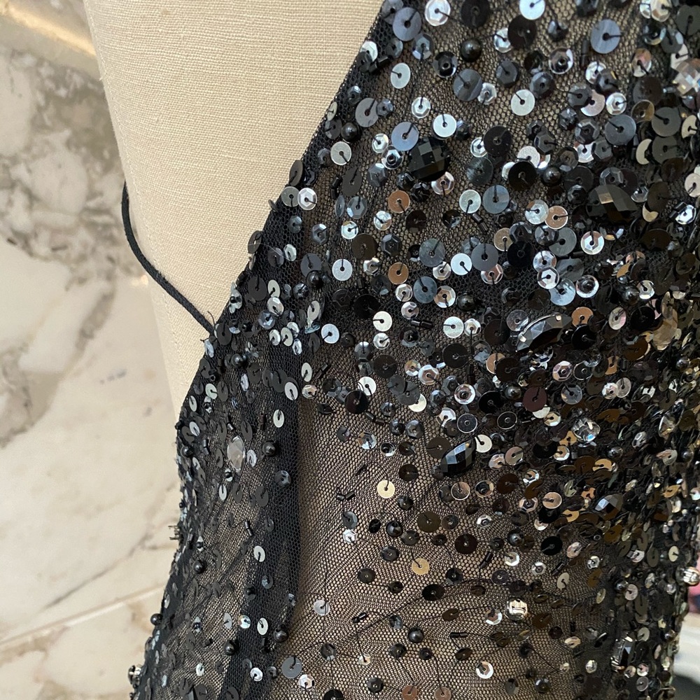 Basic Black Label Black Sequin V-Neck Halter Gown - image 7